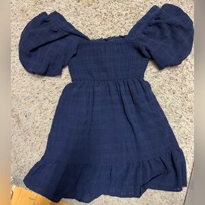 Blue Puff Sleeve Dress